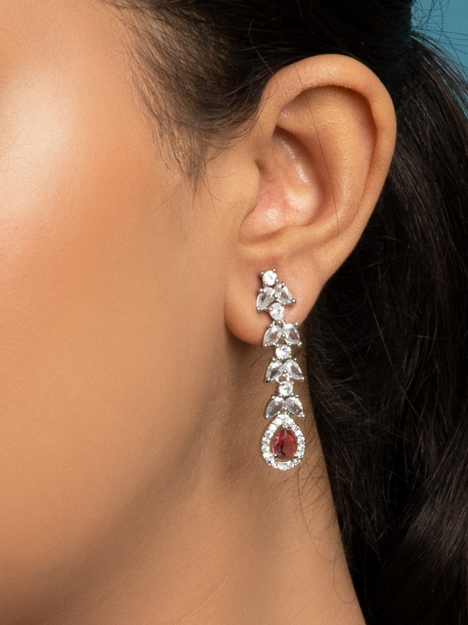 Nayaab American Diamond Choker with Earrings (Necklace and Earrings Set) - QUEENS JEWELS
