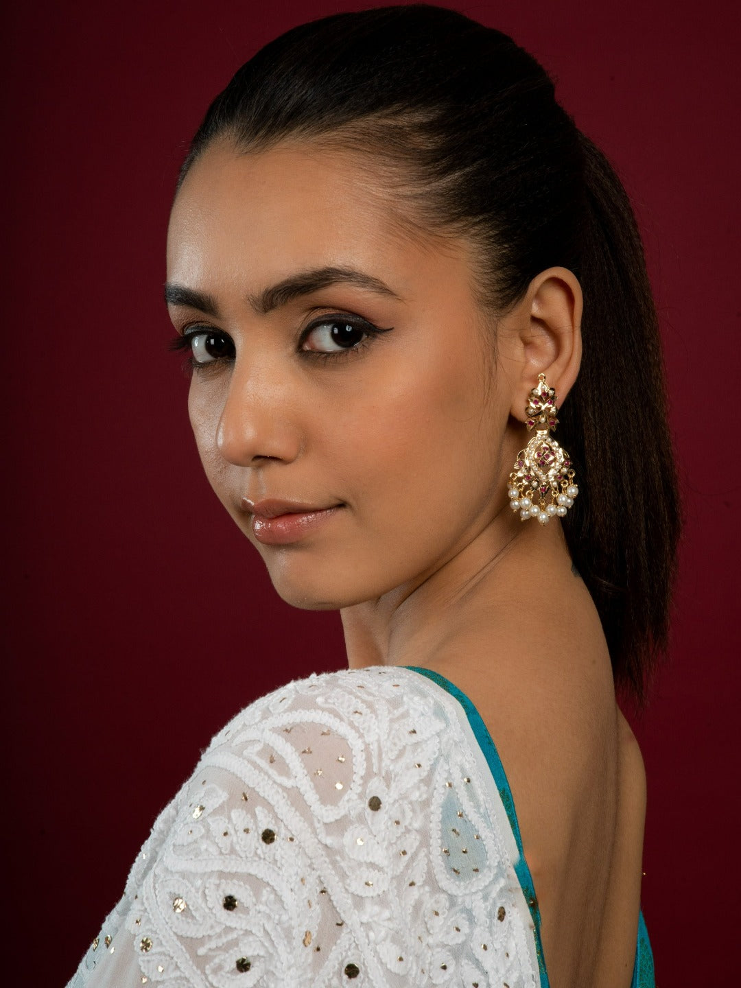 Anya Jadau Earrings - QUEENS JEWELS