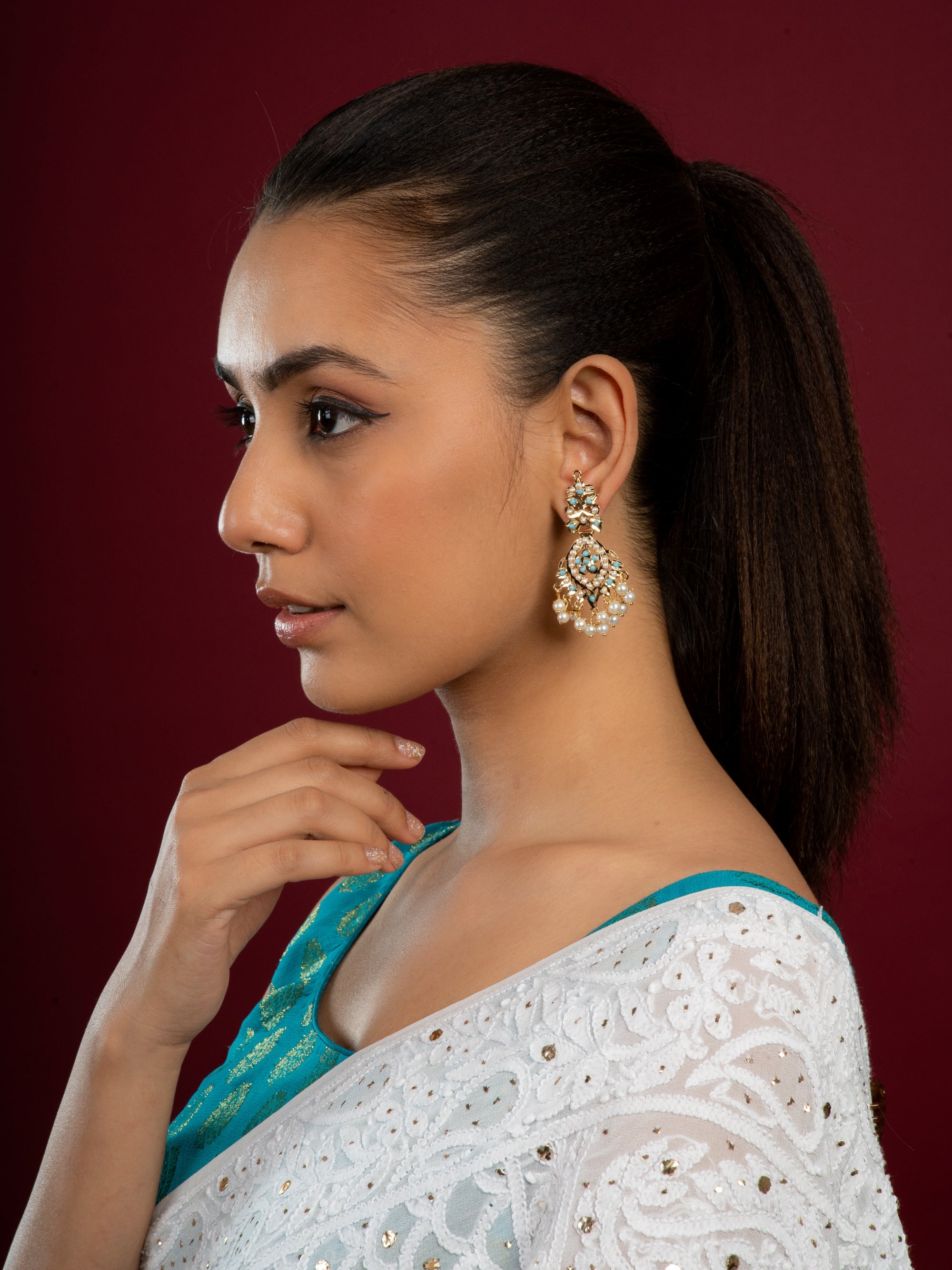 Anya Jadau Earrings - QUEENS JEWELS