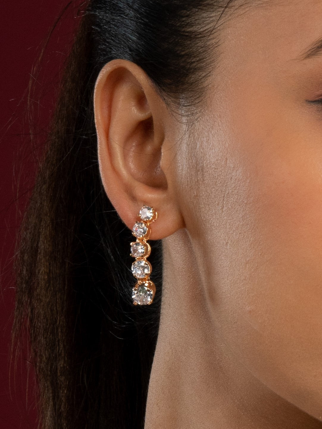 Shimmering American Diamond Choker Set (Necklace With Earrings Set) - QUEENS JEWELS