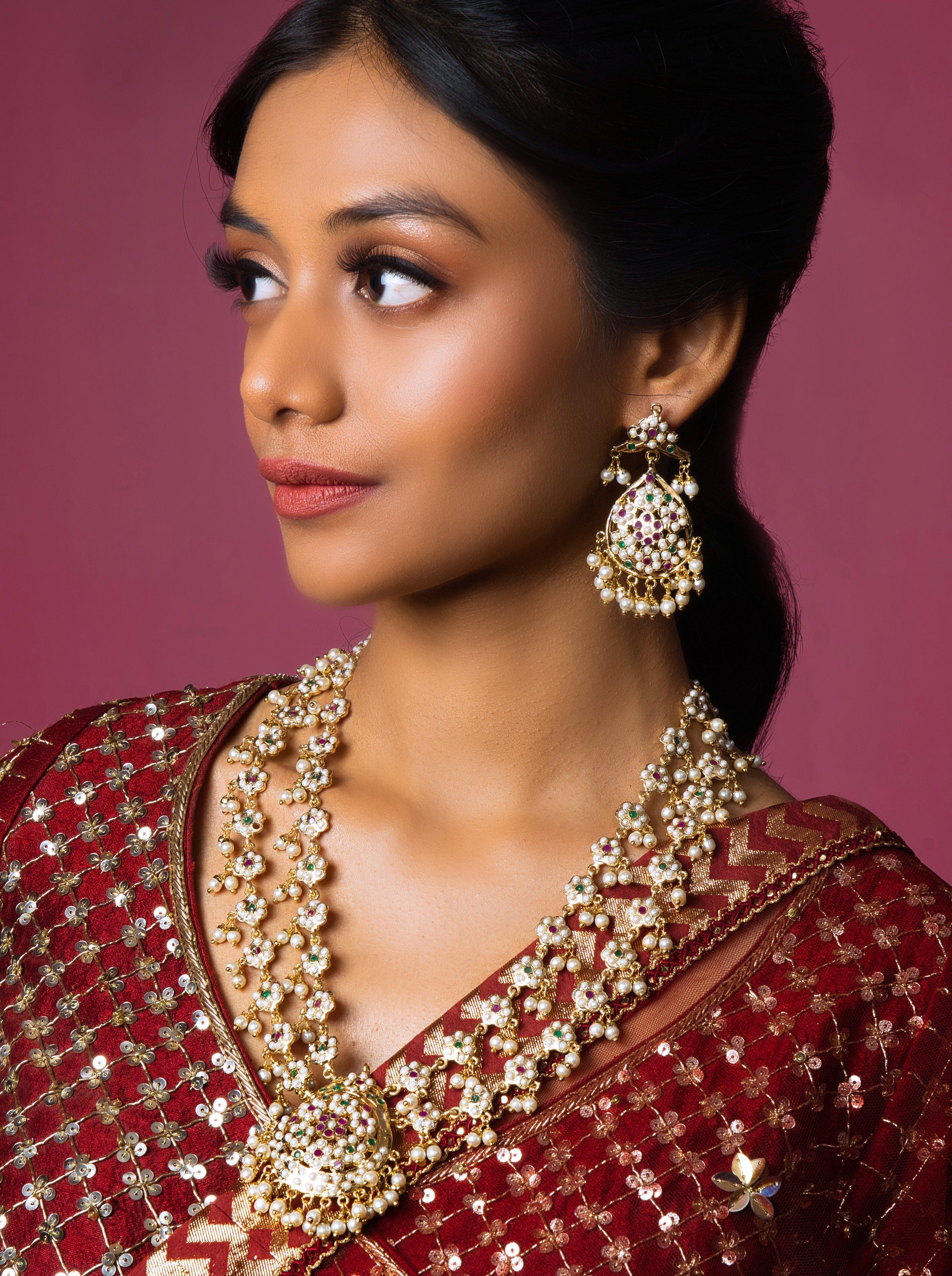 Royal Double Layer Multicolor Jadau Set - QUEENS JEWELS