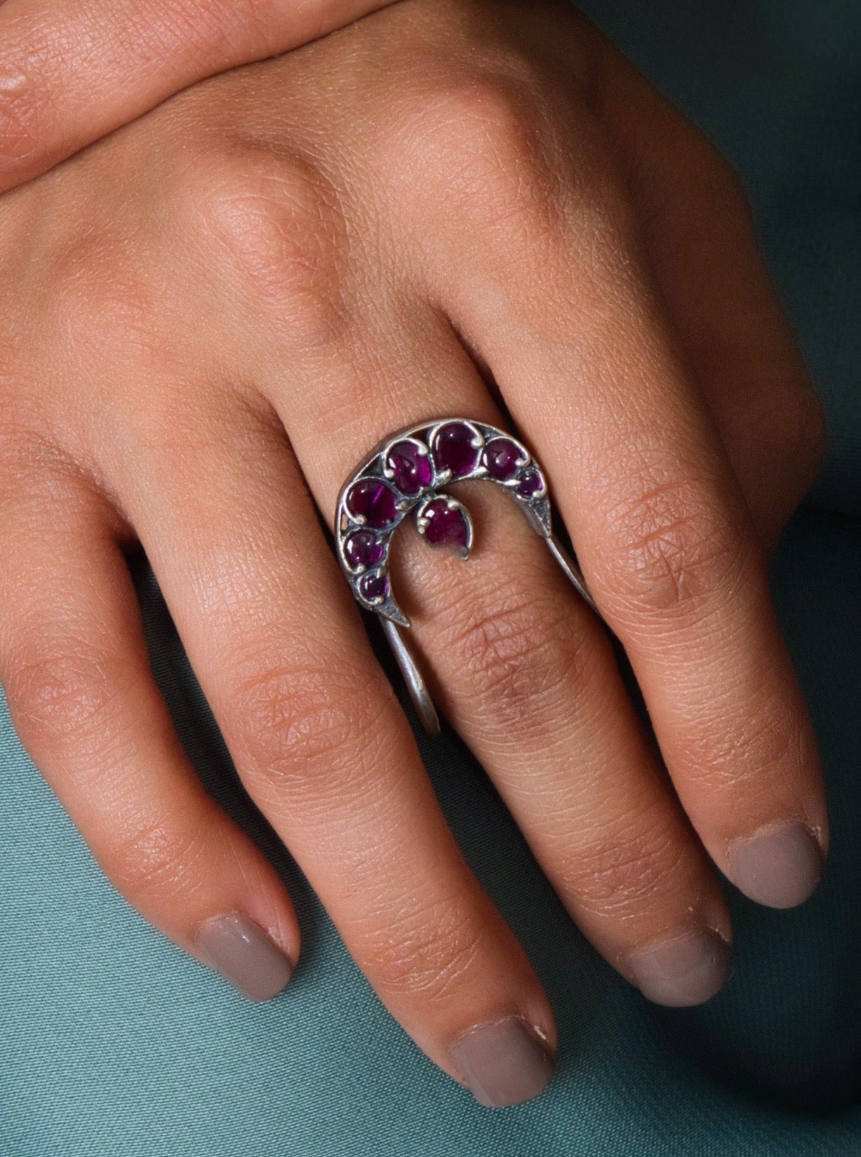 Radiant Moon Shape Elegance Ring - QUEENS JEWELS