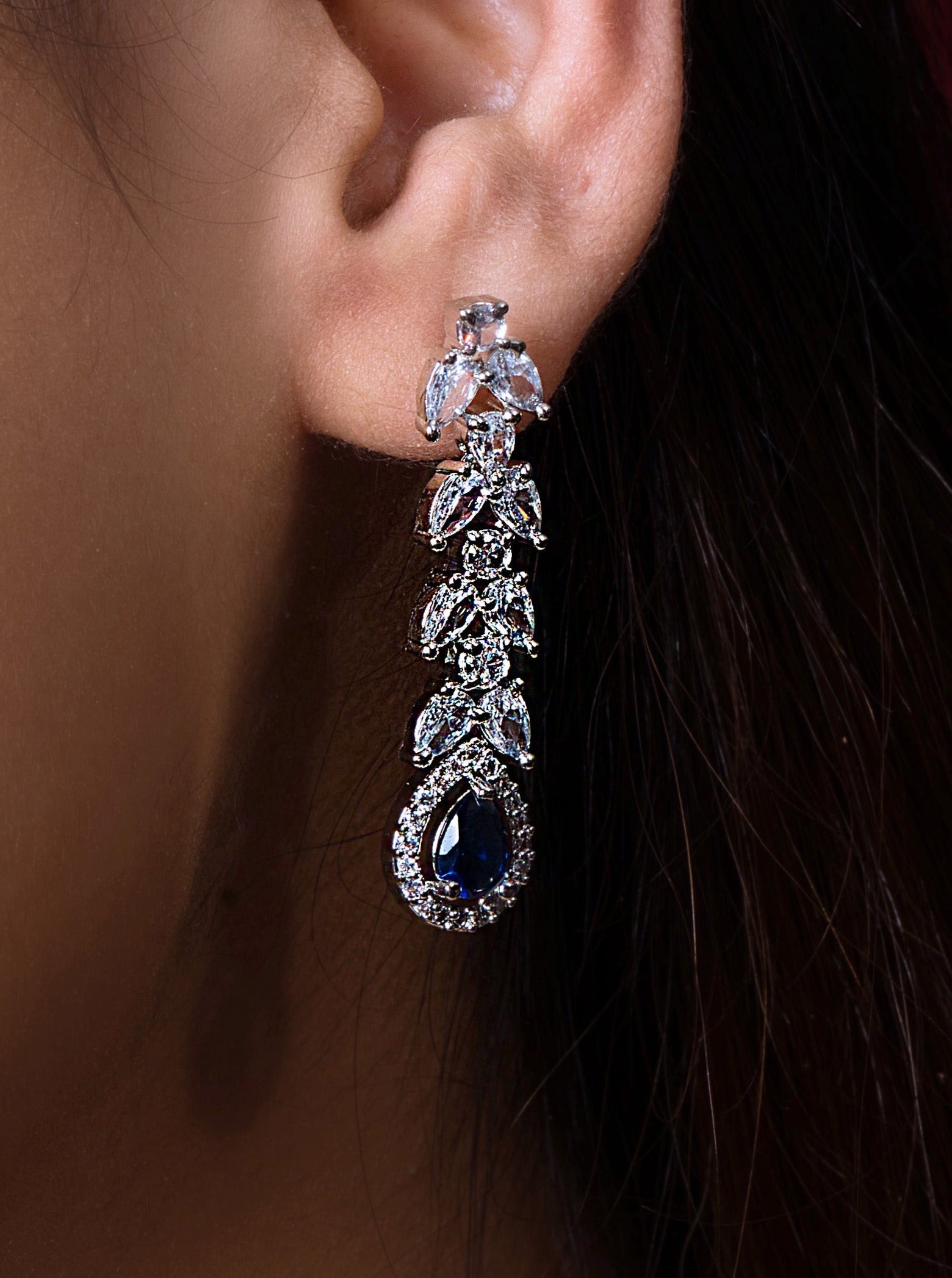 Stunning Blue American Diamond Set - QUEENS JEWELS