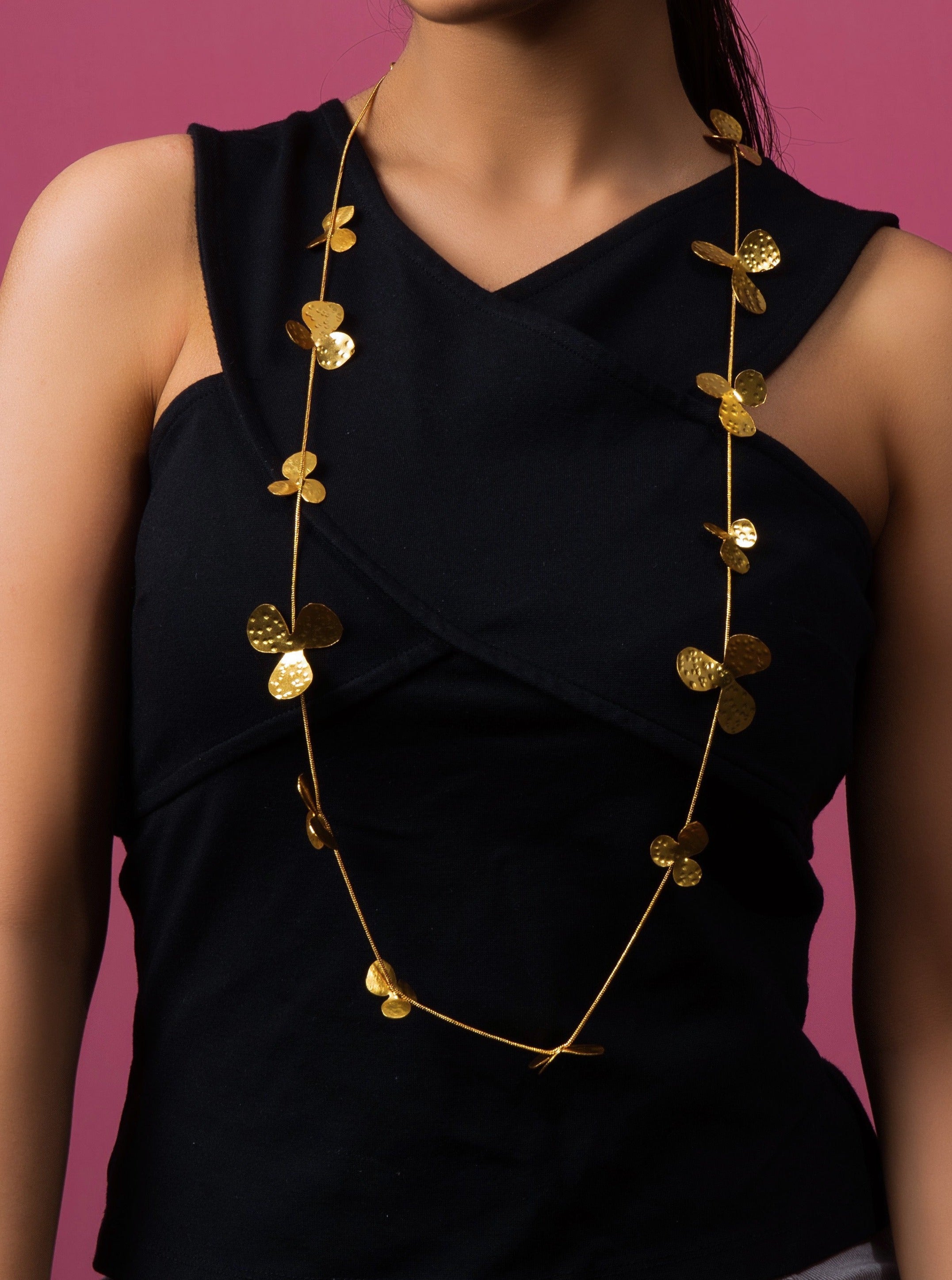 Gold Plated Butterfly Necklace - QUEENS JEWELS