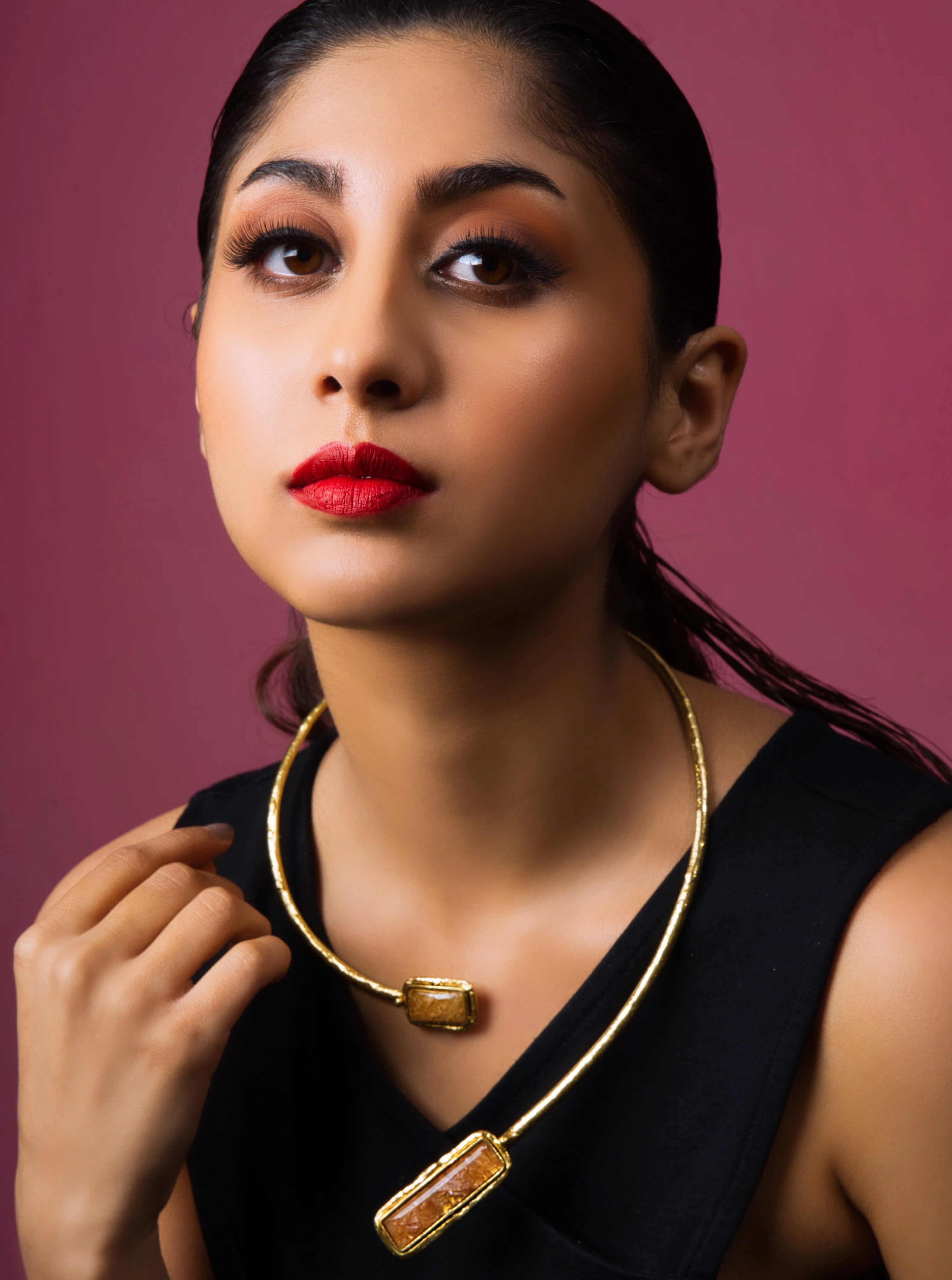 Golden Jaspar Necklace - Adjustable - QUEENS JEWELS