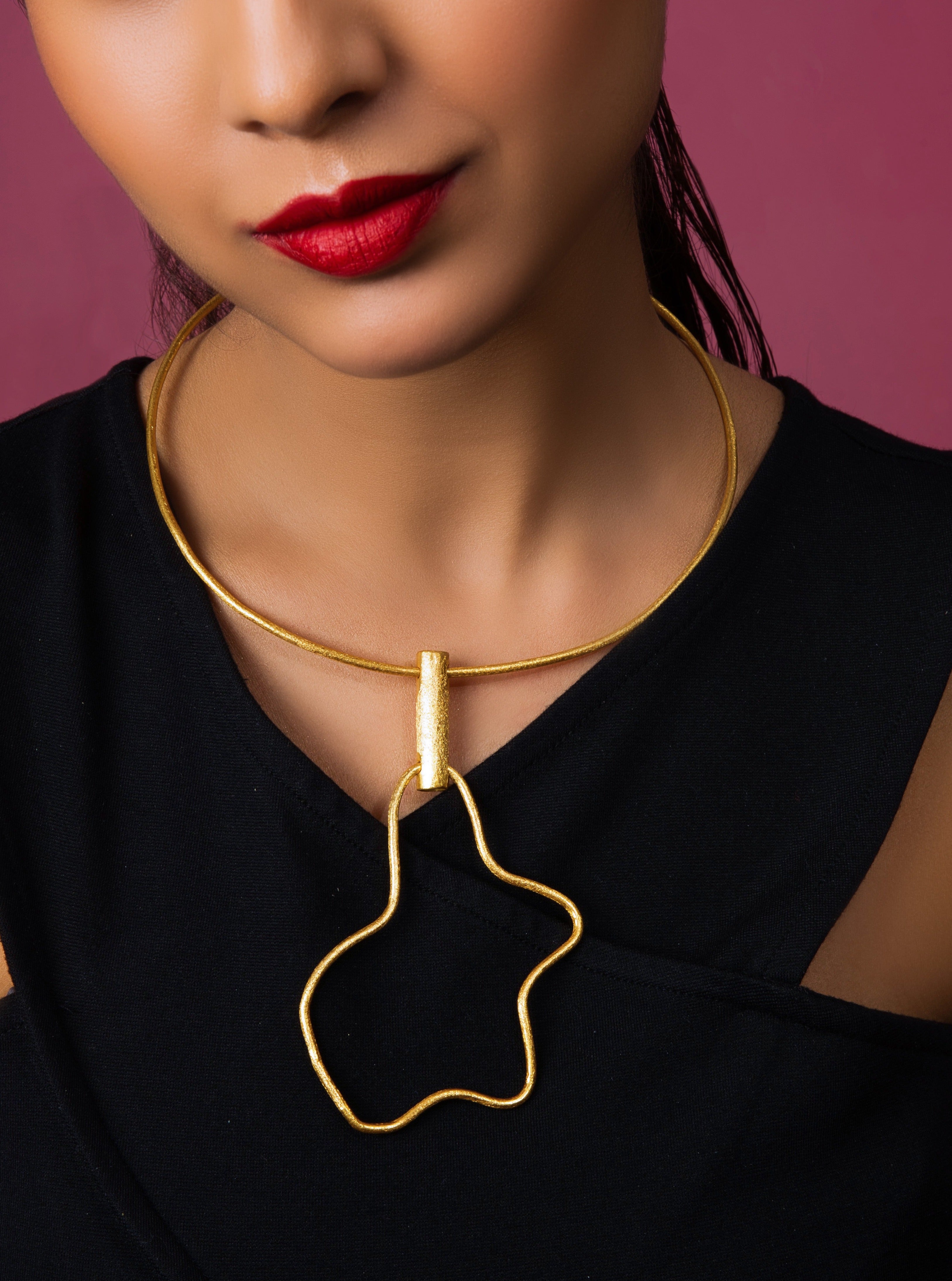 Gold Plated Zigzag Necklace - QUEENS JEWELS