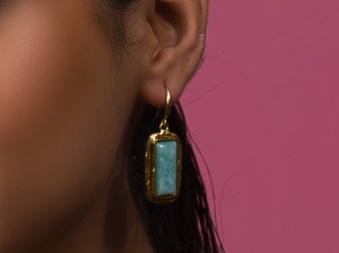 Amazonite Earings Perfect for Working Women - QUEENS JEWELS