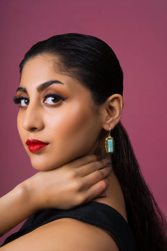 Amazonite Earings Perfect for Working Women - QUEENS JEWELS