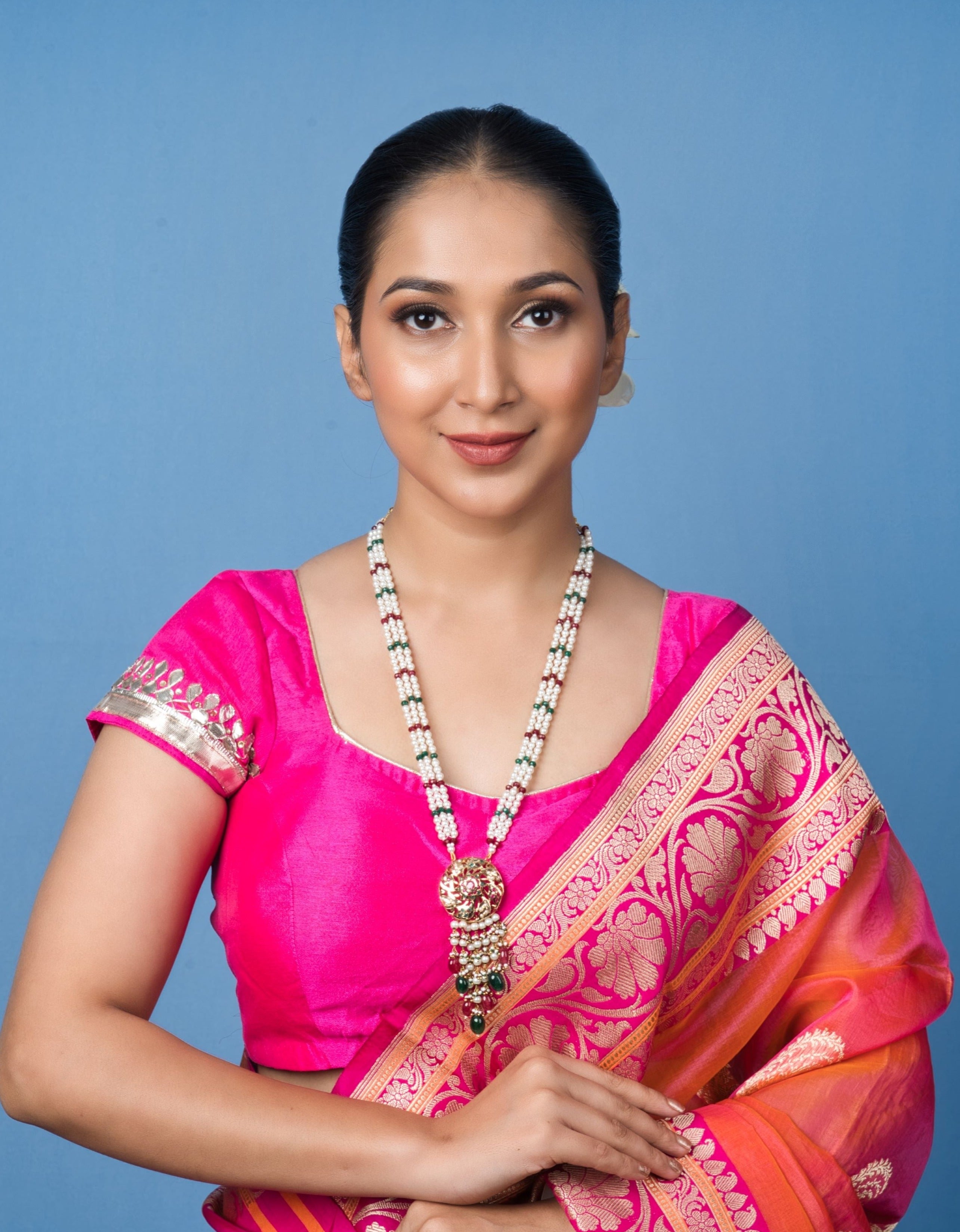 Exquisite Pearl Jadau Pendant - Multicolor - QUEENS JEWELS