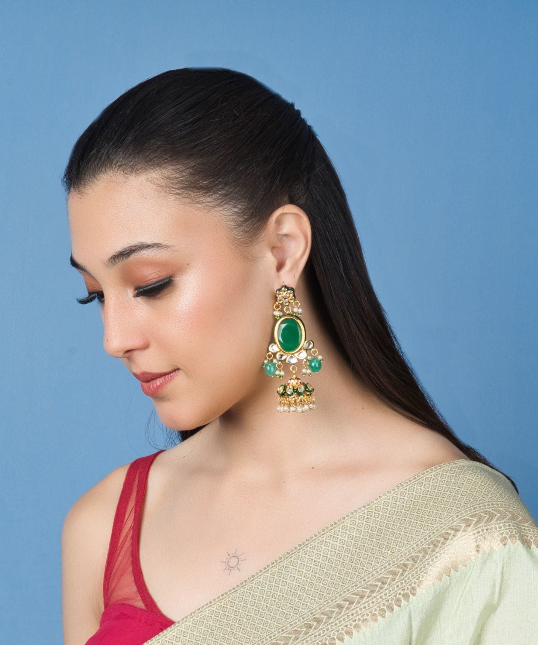 Elegant Kundan Jhumka - QUEENS JEWELS