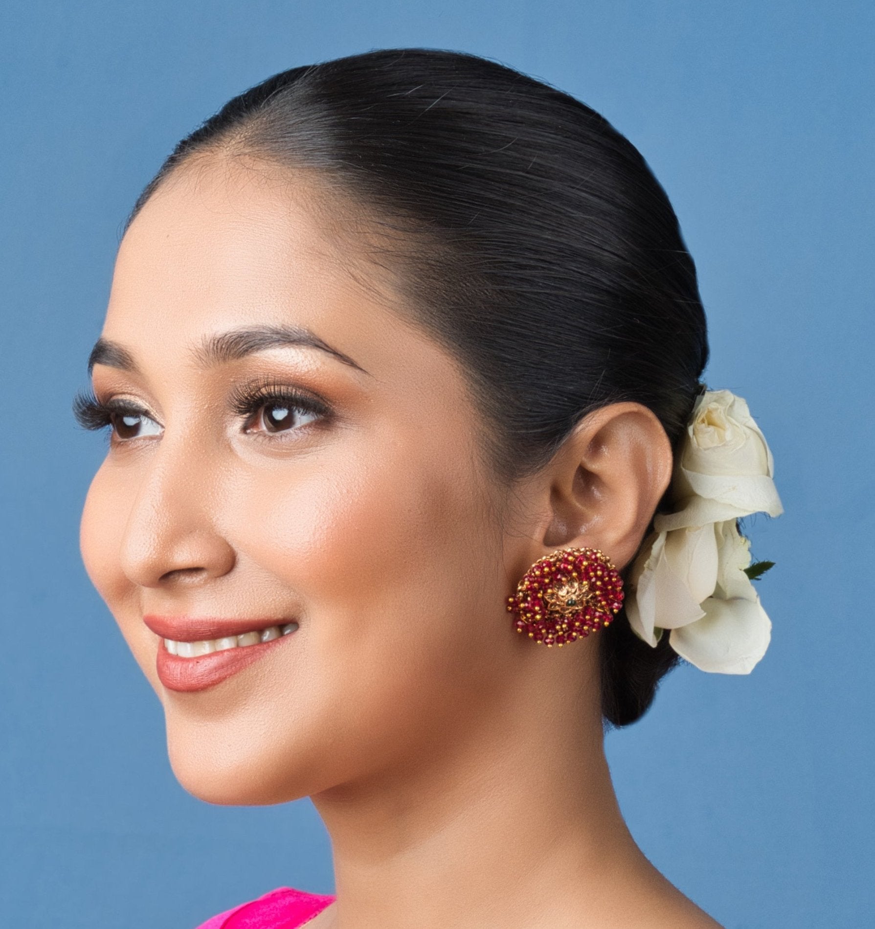 Rahi Temple Stud Earrings - QUEENS JEWELS