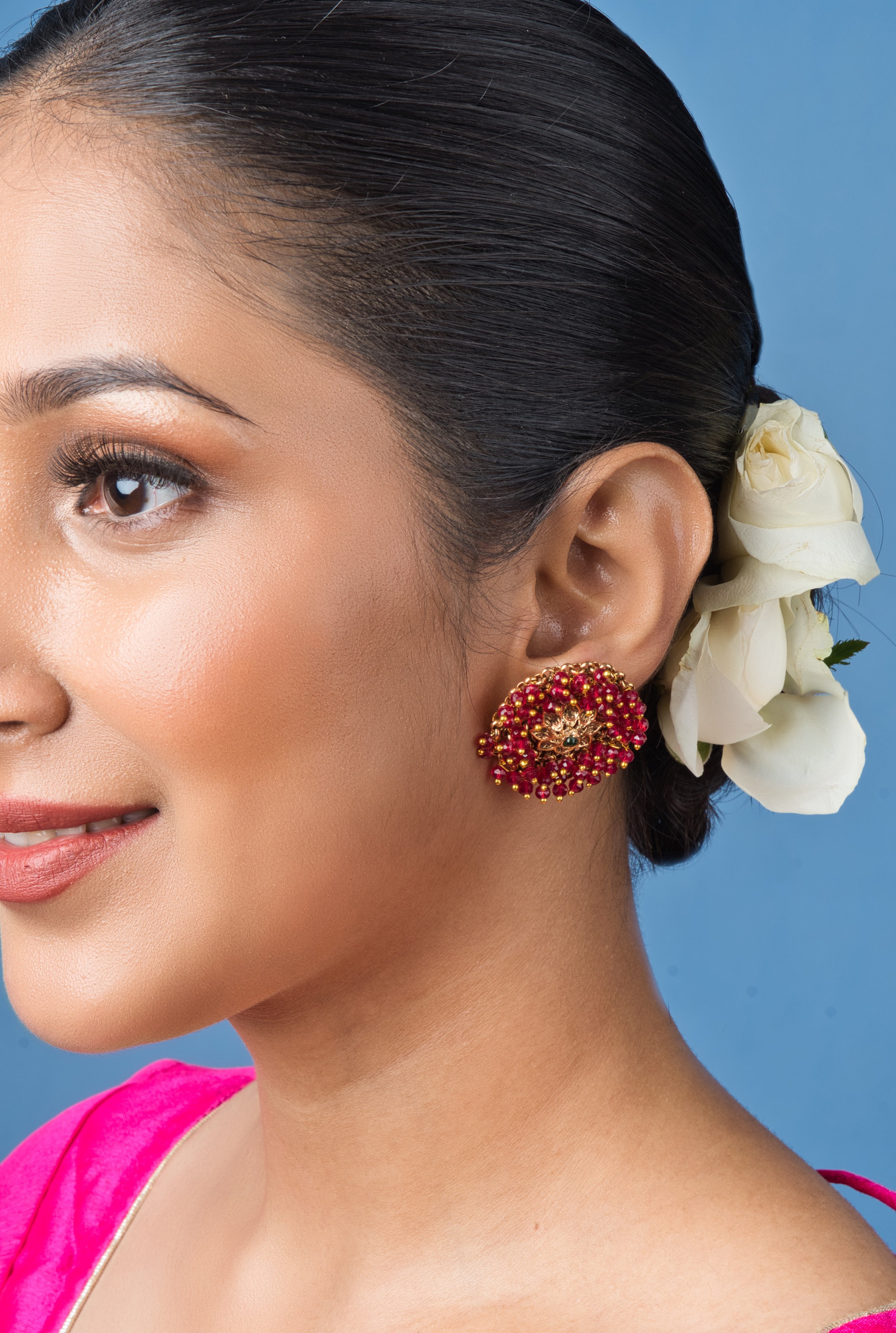Rahi Temple Stud Earrings - QUEENS JEWELS