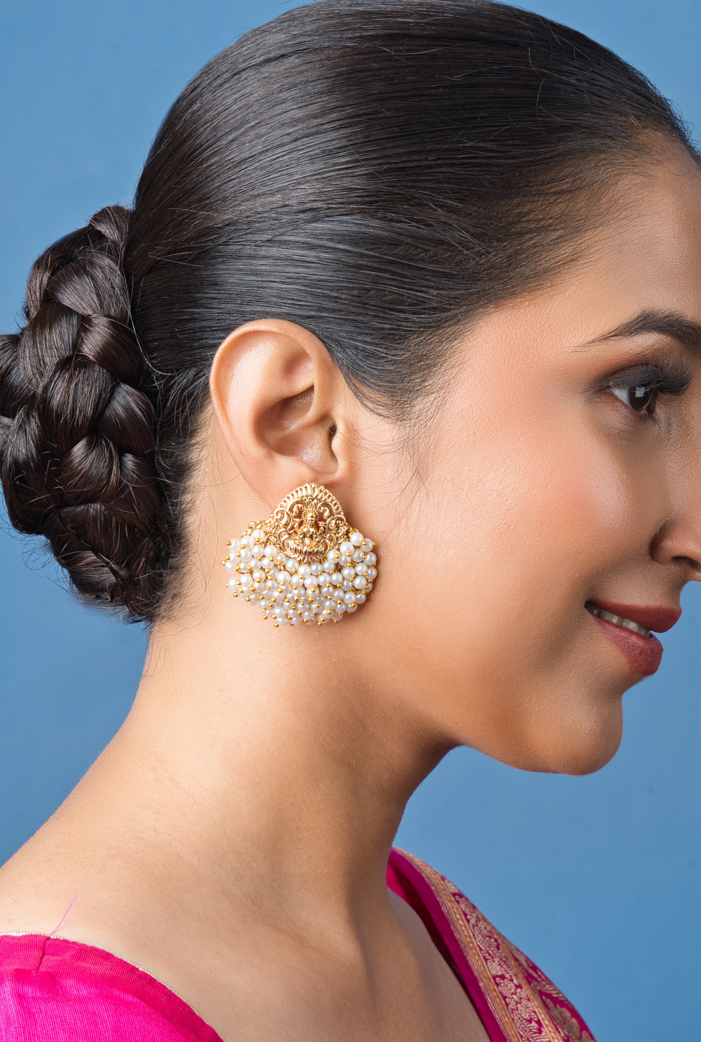 Imara Beads Drop Temple Earrings - QUEENS JEWELS