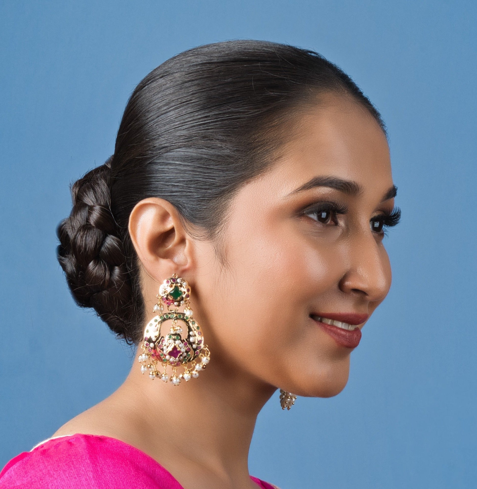 Regal Multicolor Jadau Earrings - QUEENS JEWELS