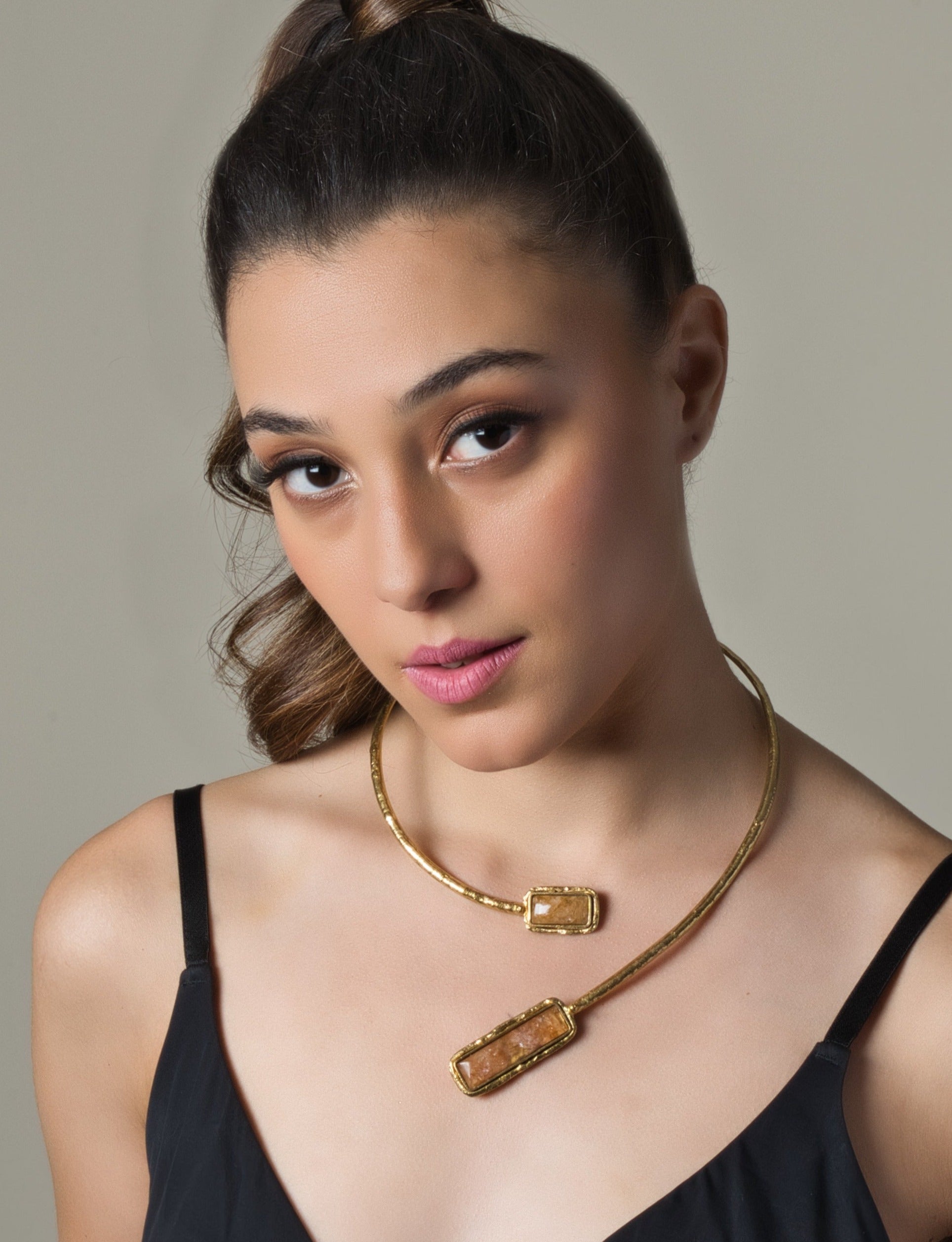 Golden Jaspar Necklace - Adjustable - QUEENS JEWELS