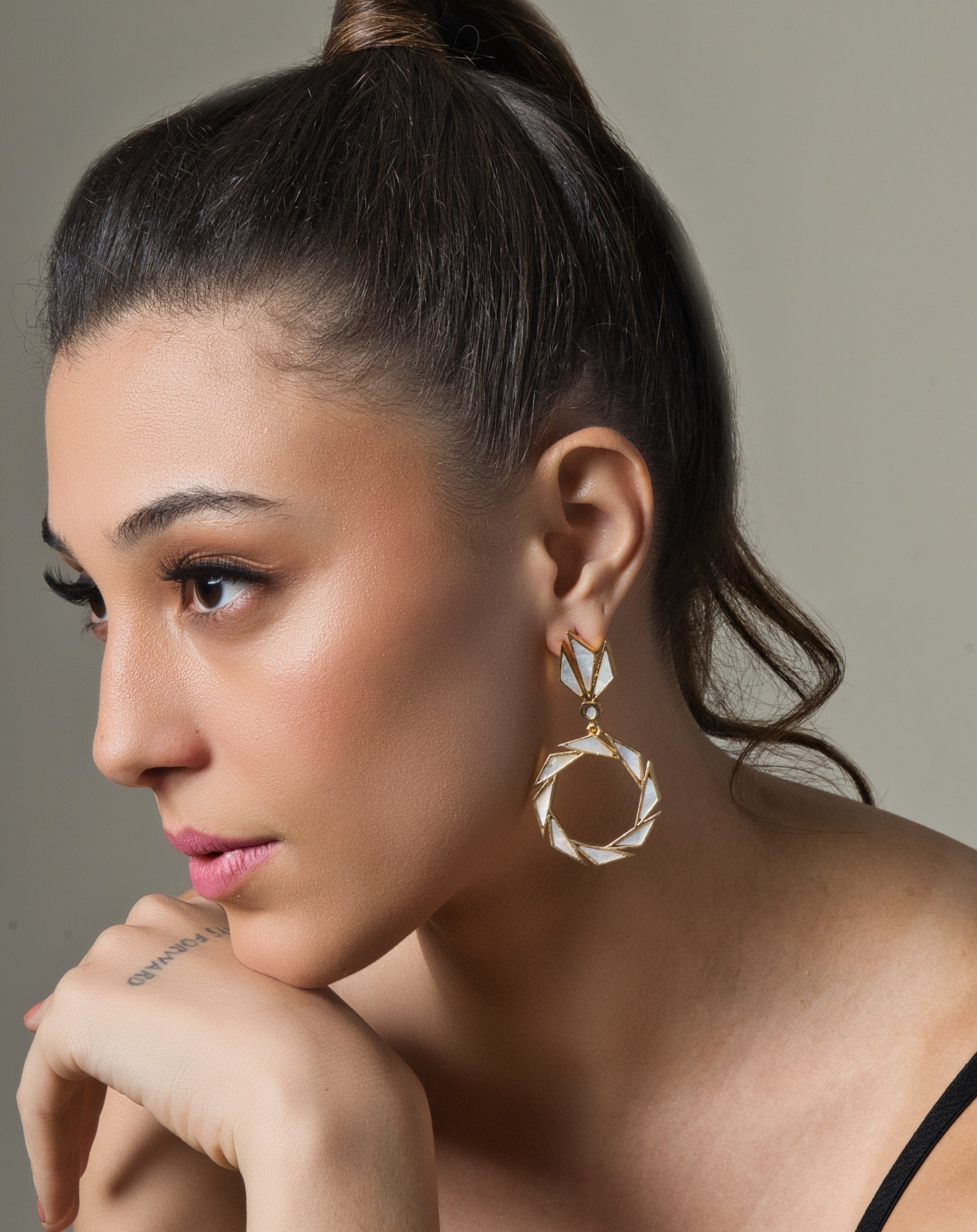 Shell Pearl Dangler Earrings - QUEENS JEWELS