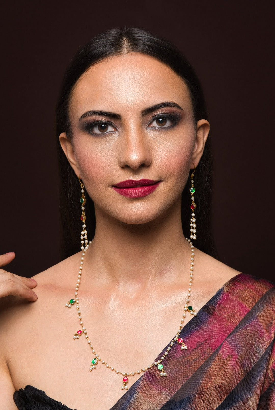 Elana Kundan Multi Colour Biya Set - QUEENS JEWELS