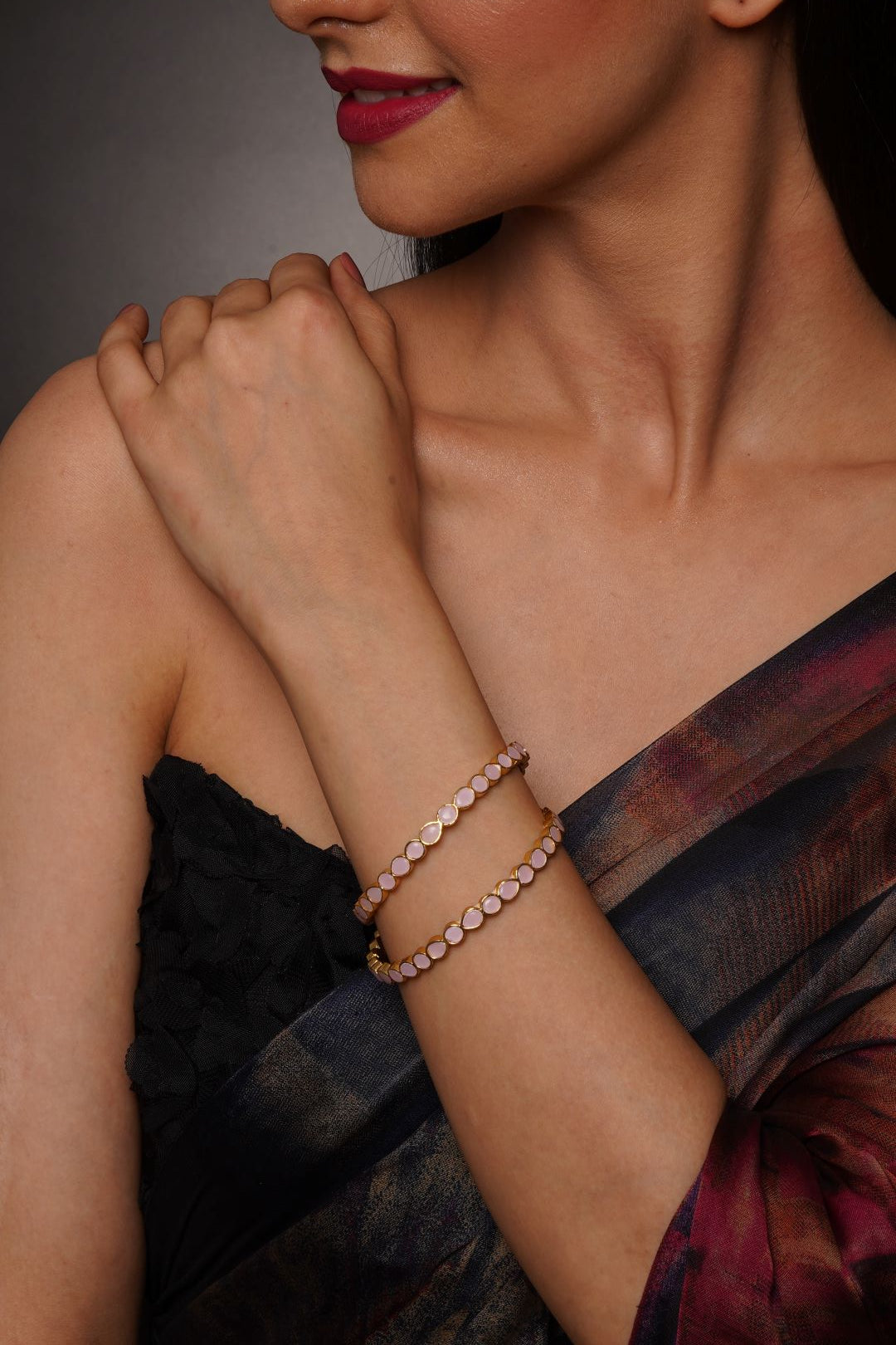 Aaheli Pachi Kundan Bangle Pair - QUEENS JEWELS