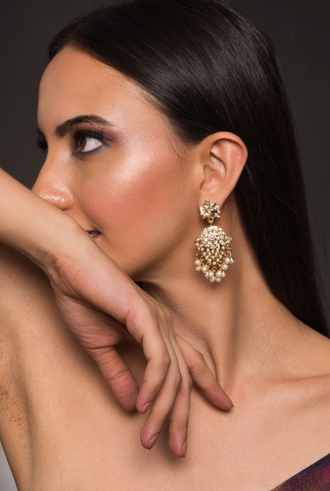 Paan Shaped Jadau Chaandbali Earrings - QUEENS JEWELS