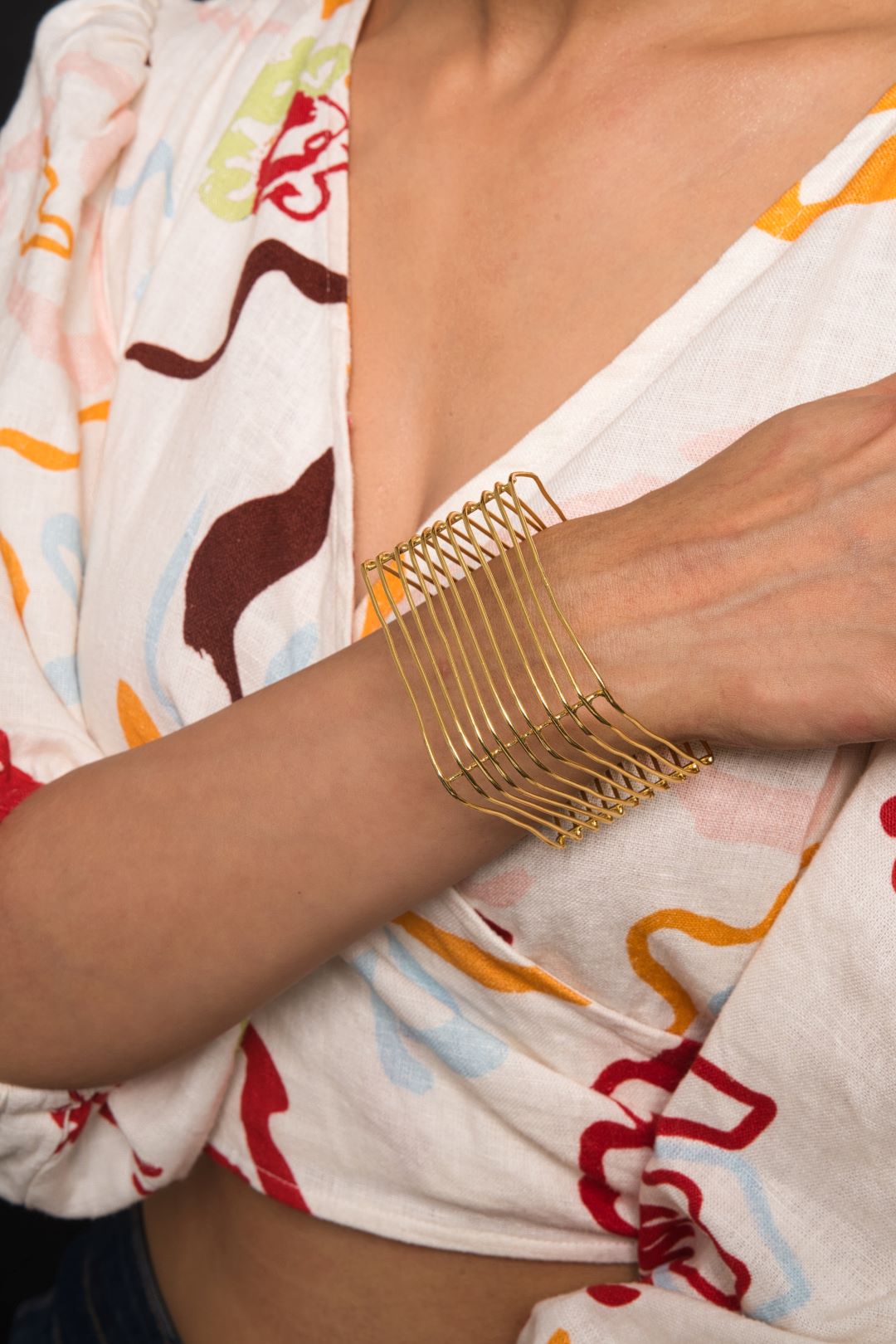 Kris Gold Plated 3D Bracelet - QUEENS JEWELS