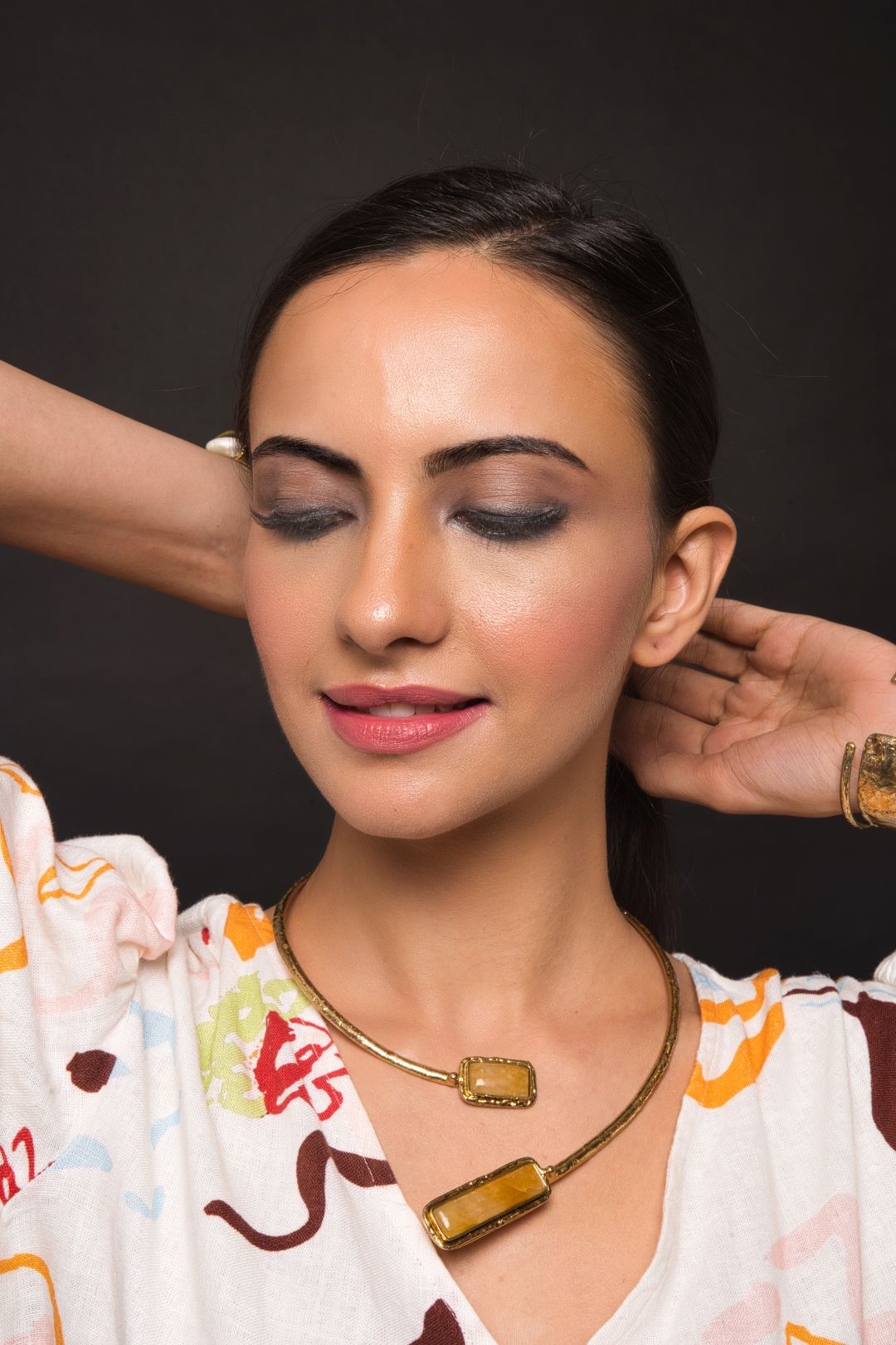 Golden Jaspar Necklace - Adjustable - QUEENS JEWELS