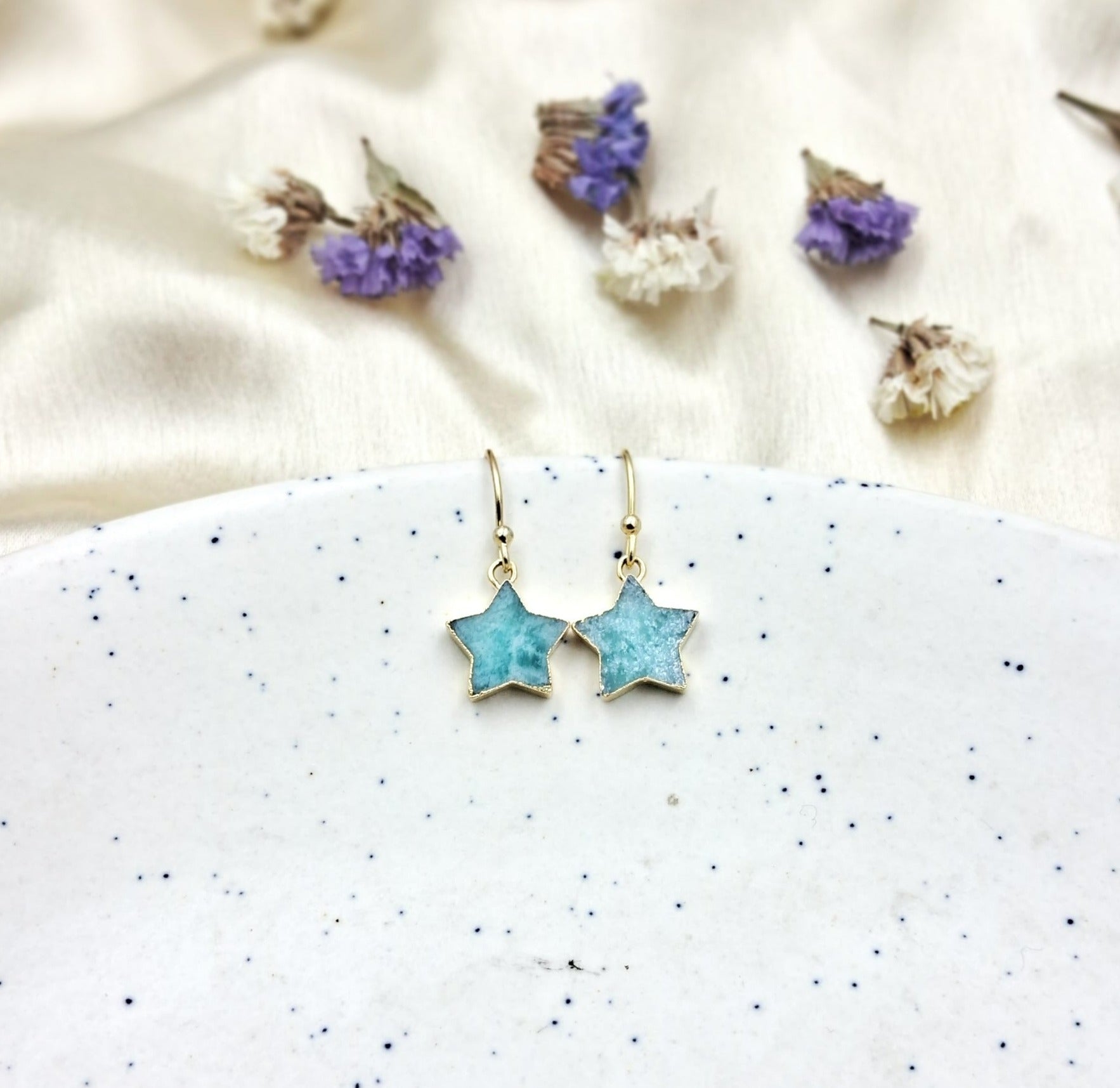 Mohave Star Semi Precious Dangler Earrings - QUEENS JEWELS