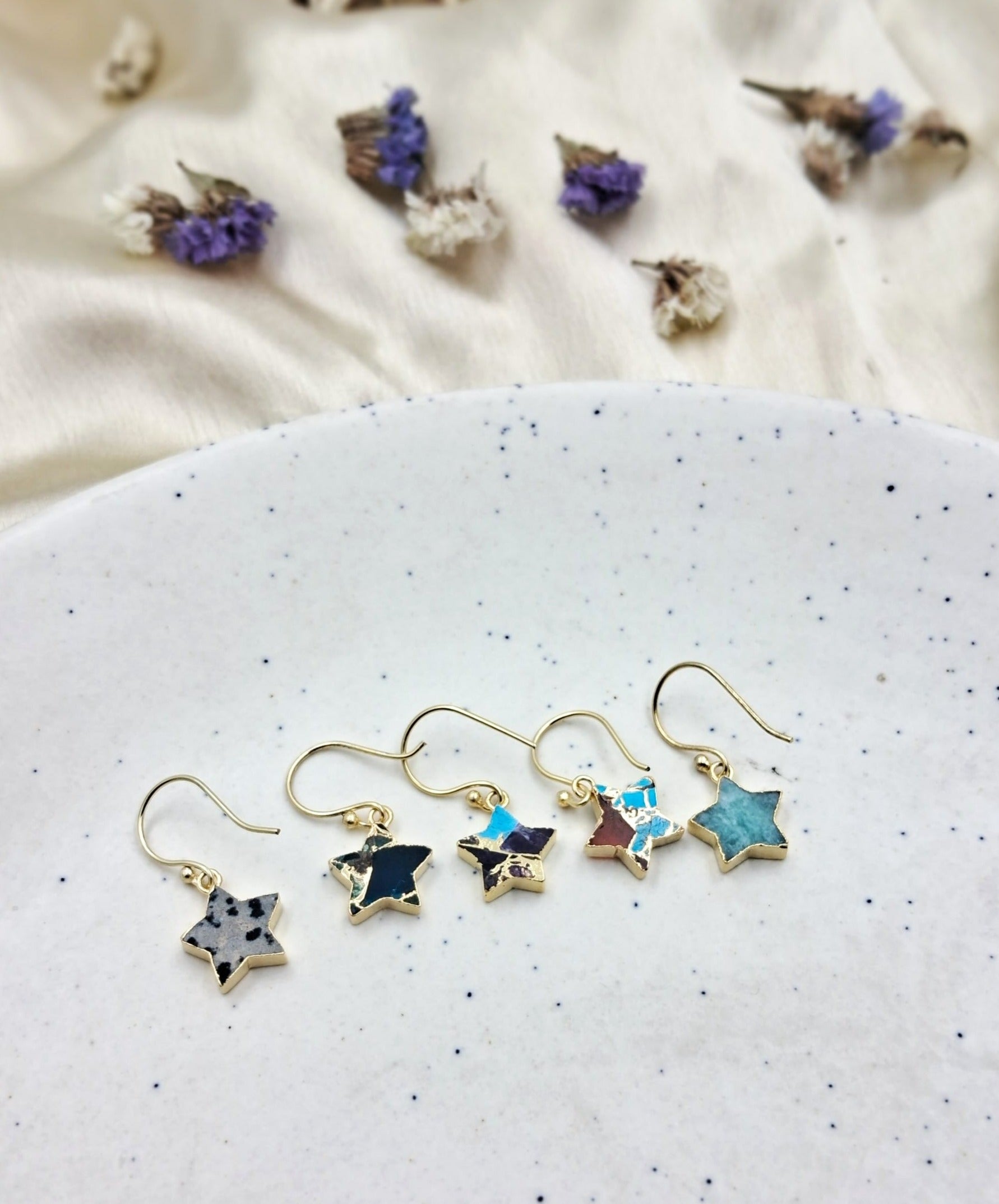 Mohave Star Semi Precious Dangler Earrings - QUEENS JEWELS