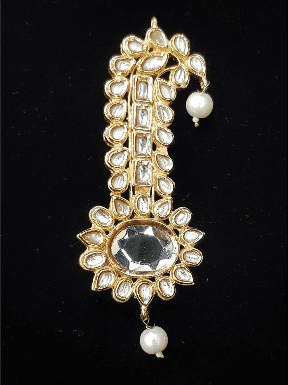 Regal Gold Plated Kundan Kalgi - QUEENS JEWELS