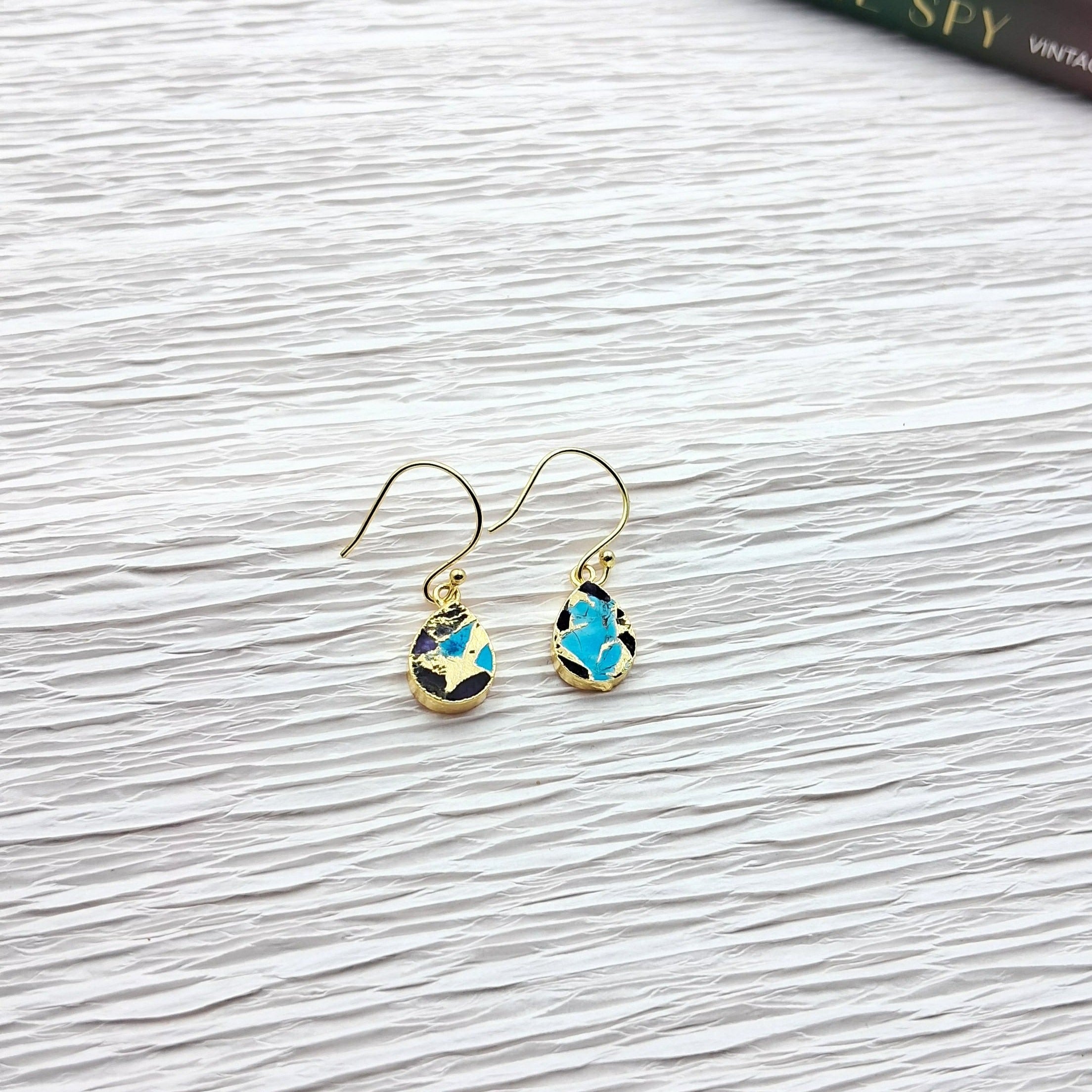 Mohave Droplet Semi Precious Dangler Earrings - QUEENS JEWELS