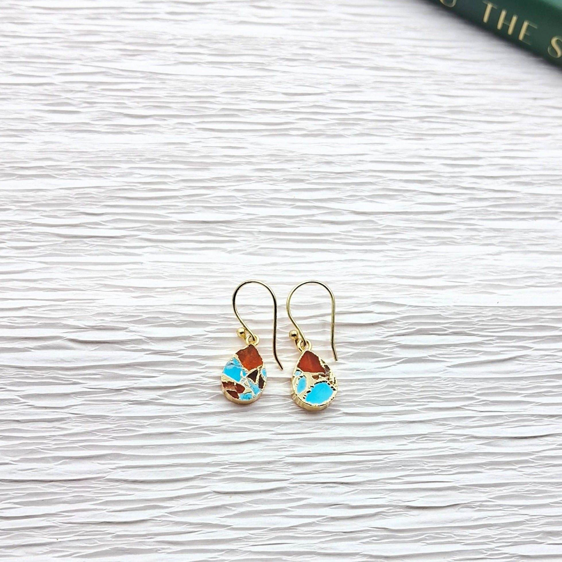 Mohave Droplet Semi Precious Dangler Earrings - QUEENS JEWELS