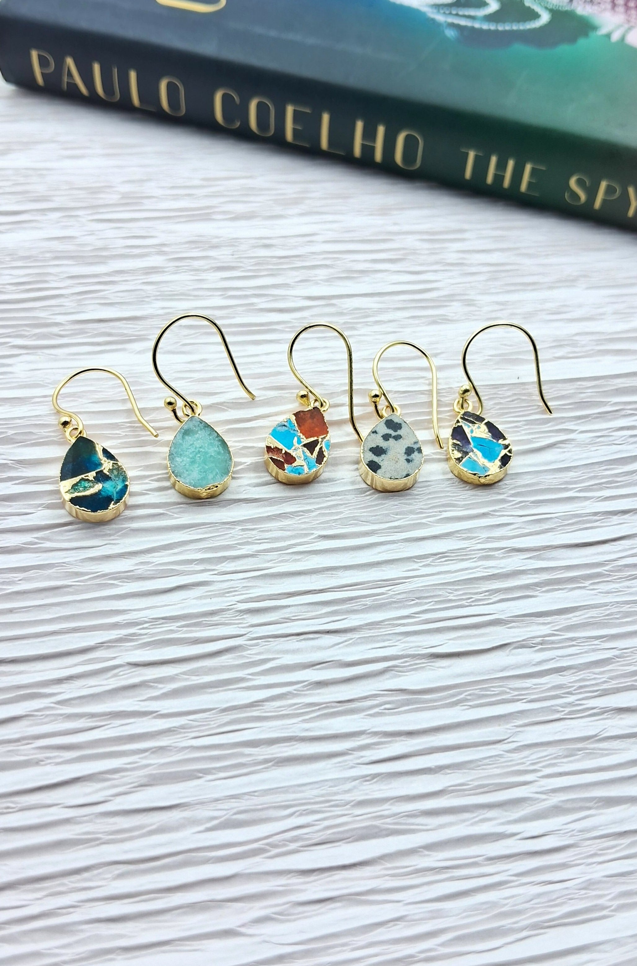 Mohave Droplet Semi Precious Dangler Earrings - QUEENS JEWELS