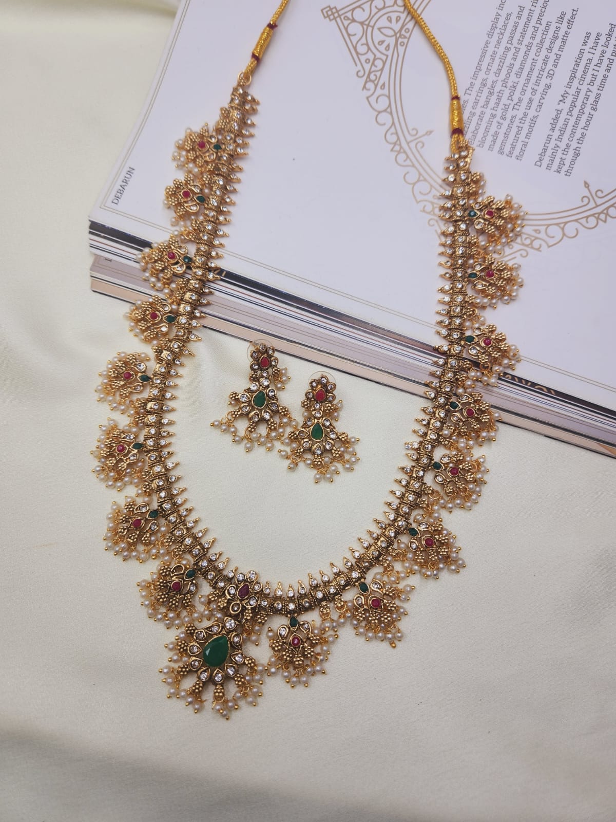 Gota Pusalu Temple Set with Earrings - QUEENS JEWELS