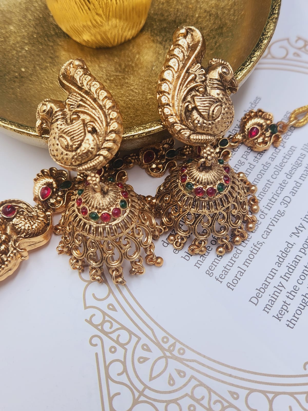 Suhana Temple Choker Set with Jhumkas - QUEENS JEWELS