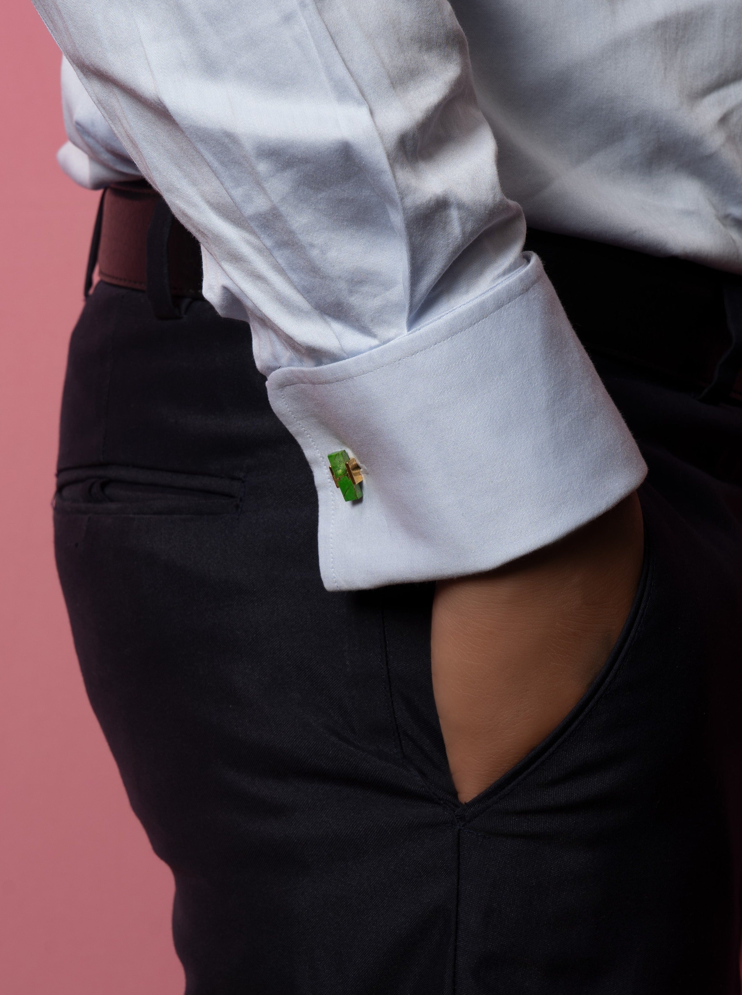 Green Mohave Cufflinks - QUEENS JEWELS