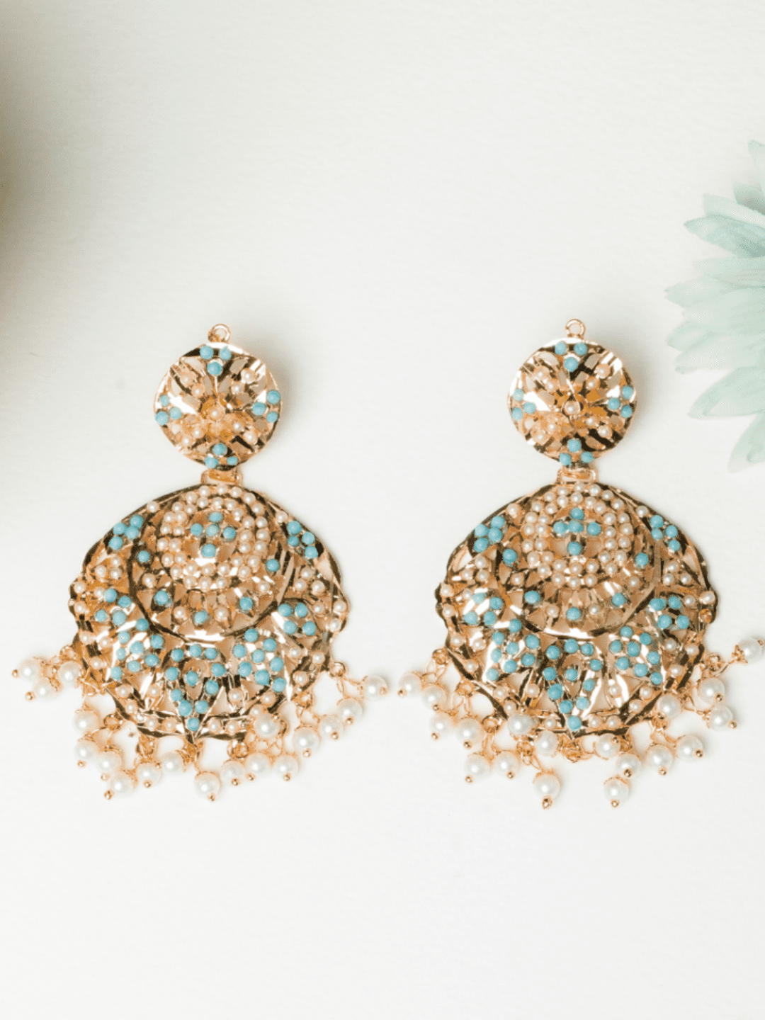 Alisha Jadau Chaandbali Earrings - QUEENS JEWELS