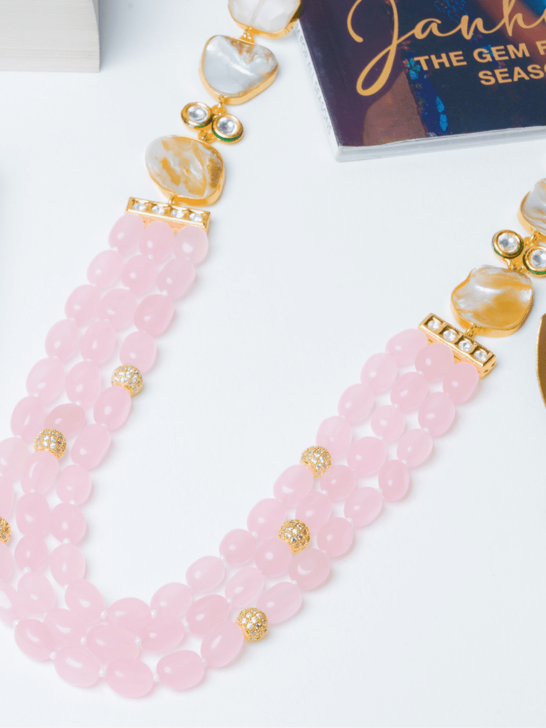 Pink Multilayered String Necklace Set - QUEENS JEWELS