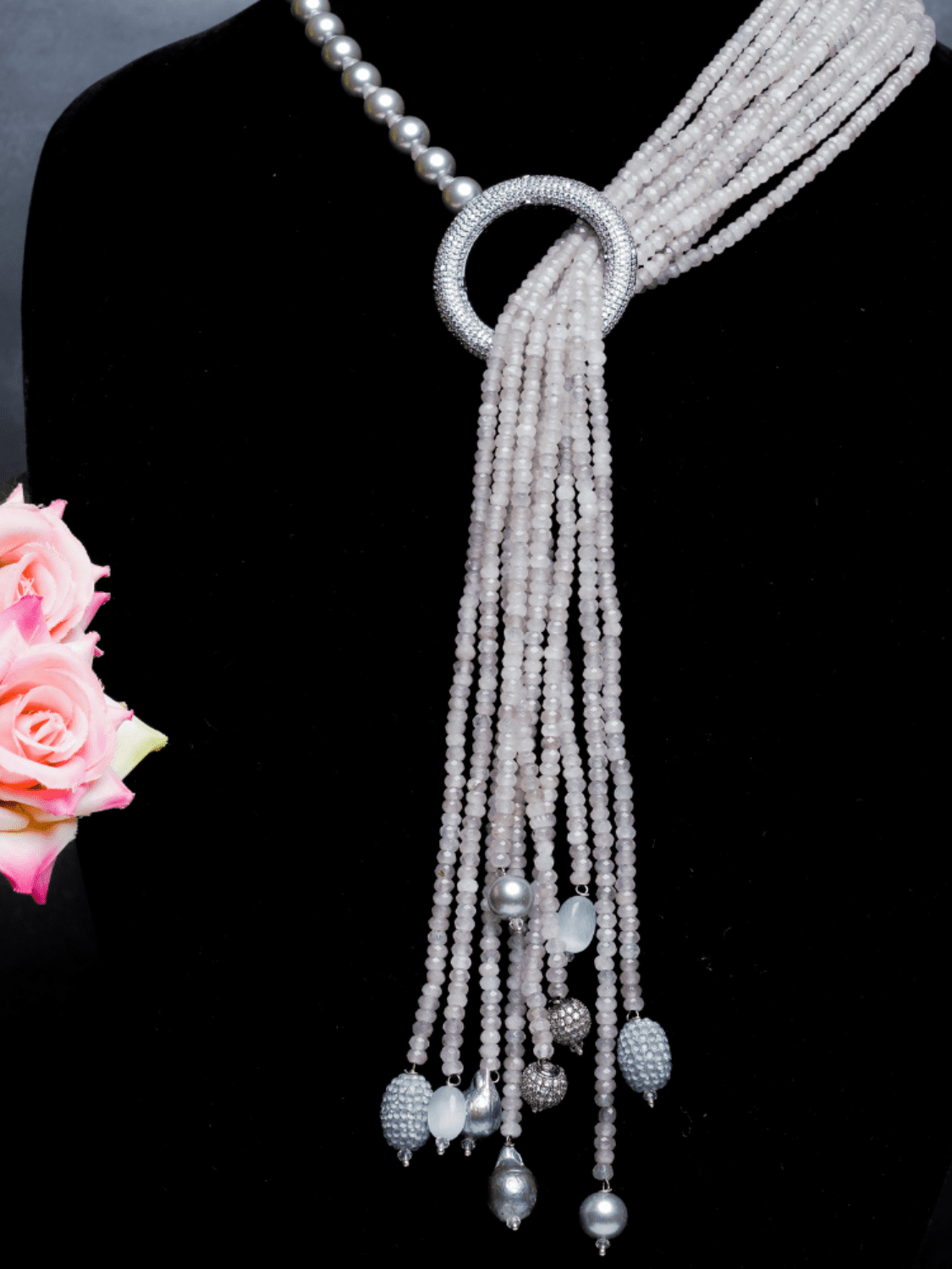 Multi String Quartz Necklace - QUEENS JEWELS