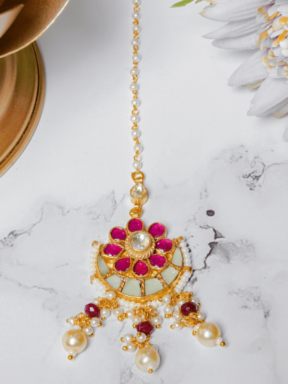 Navi Kundan Maangtikka - QUEENS JEWELS