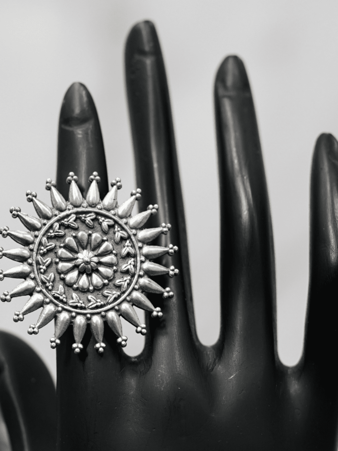 Primavera Oxidised Statement Ring - QUEENS JEWELS