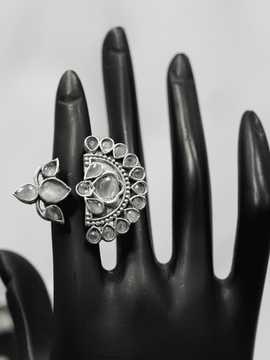 Naisha Primavera Oxidised Ring - QUEENS JEWELS