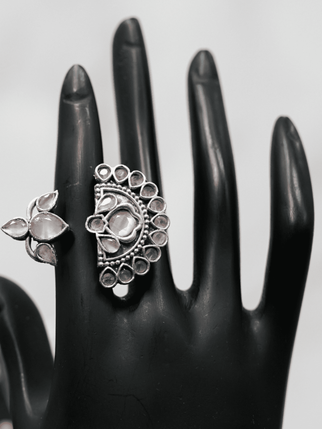 Ravya Primavera Oxidised Ring - QUEENS JEWELS