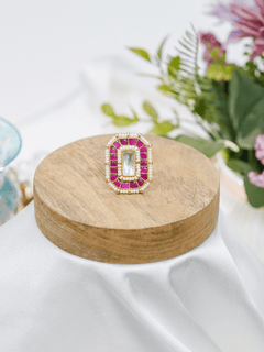 Jharoka Kundan Ring - QUEENS JEWELS
