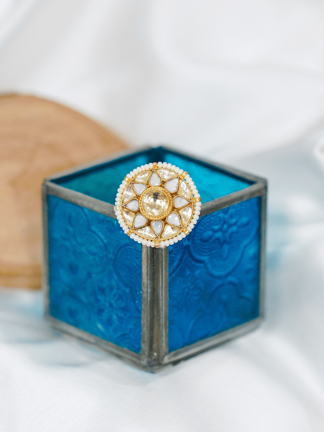 Primavera Turquoise Kundan Ring - QUEENS JEWELS