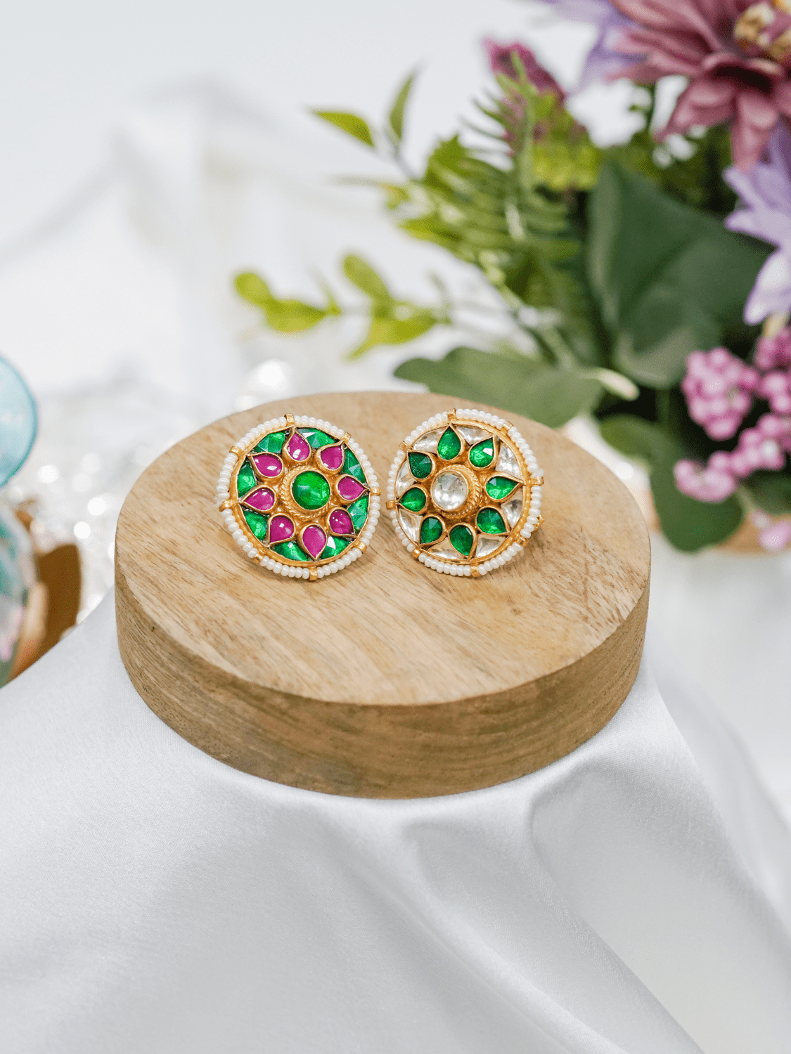 Primavera Turquoise Kundan Ring - QUEENS JEWELS