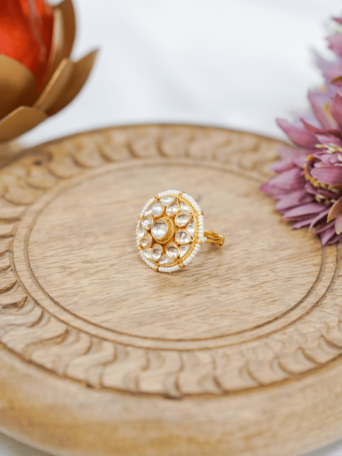 Primavera  Kundan Ring - QUEENS JEWELS
