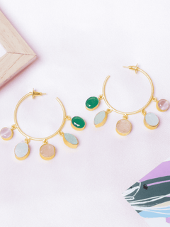 Flora Round Hoops - QUEENS JEWELS