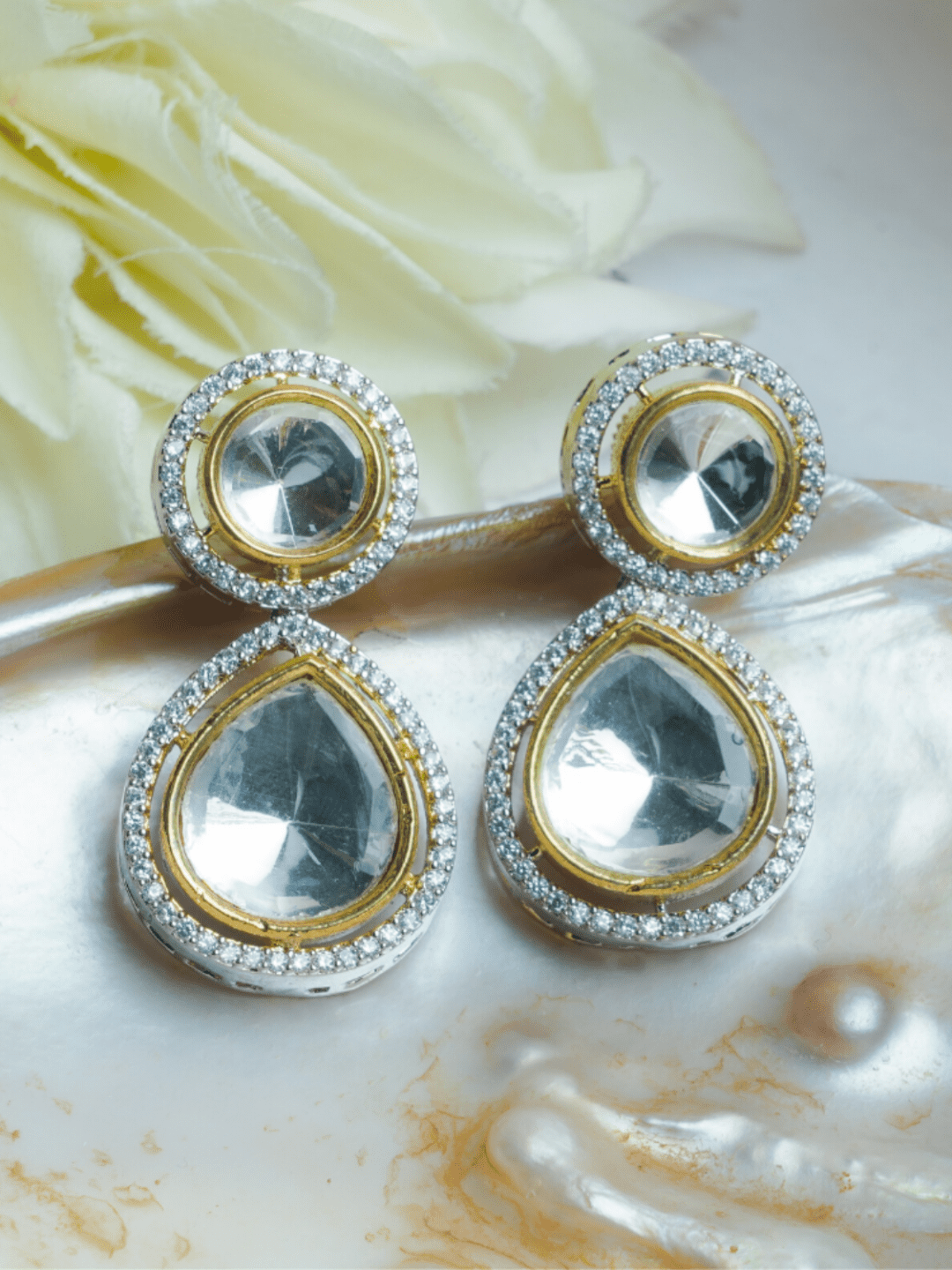 Classic Kundan Polki Earrings - QUEENS JEWELS