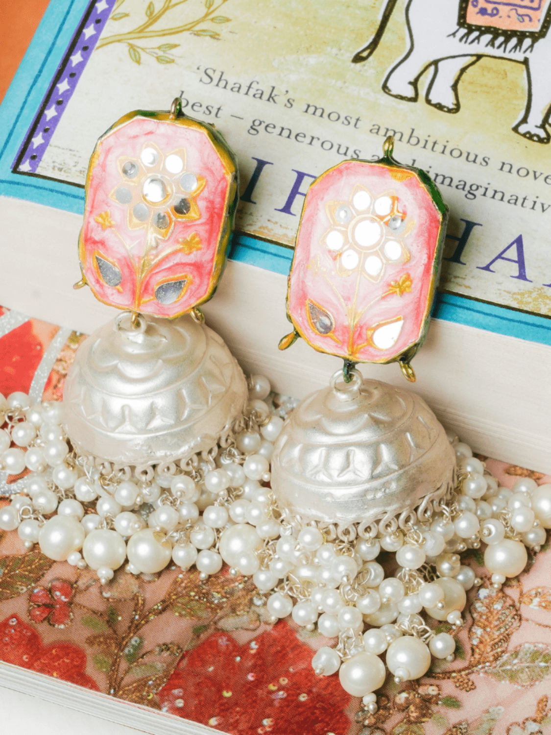 Paisley Meenakari Jhumkas - QUEENS JEWELS