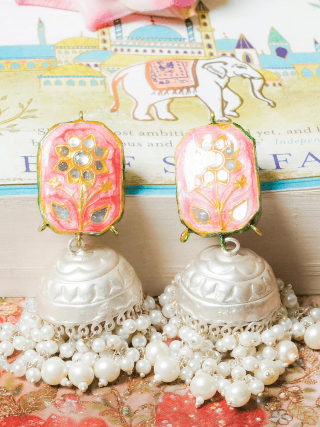 Paisley Meenakari Jhumkas - QUEENS JEWELS