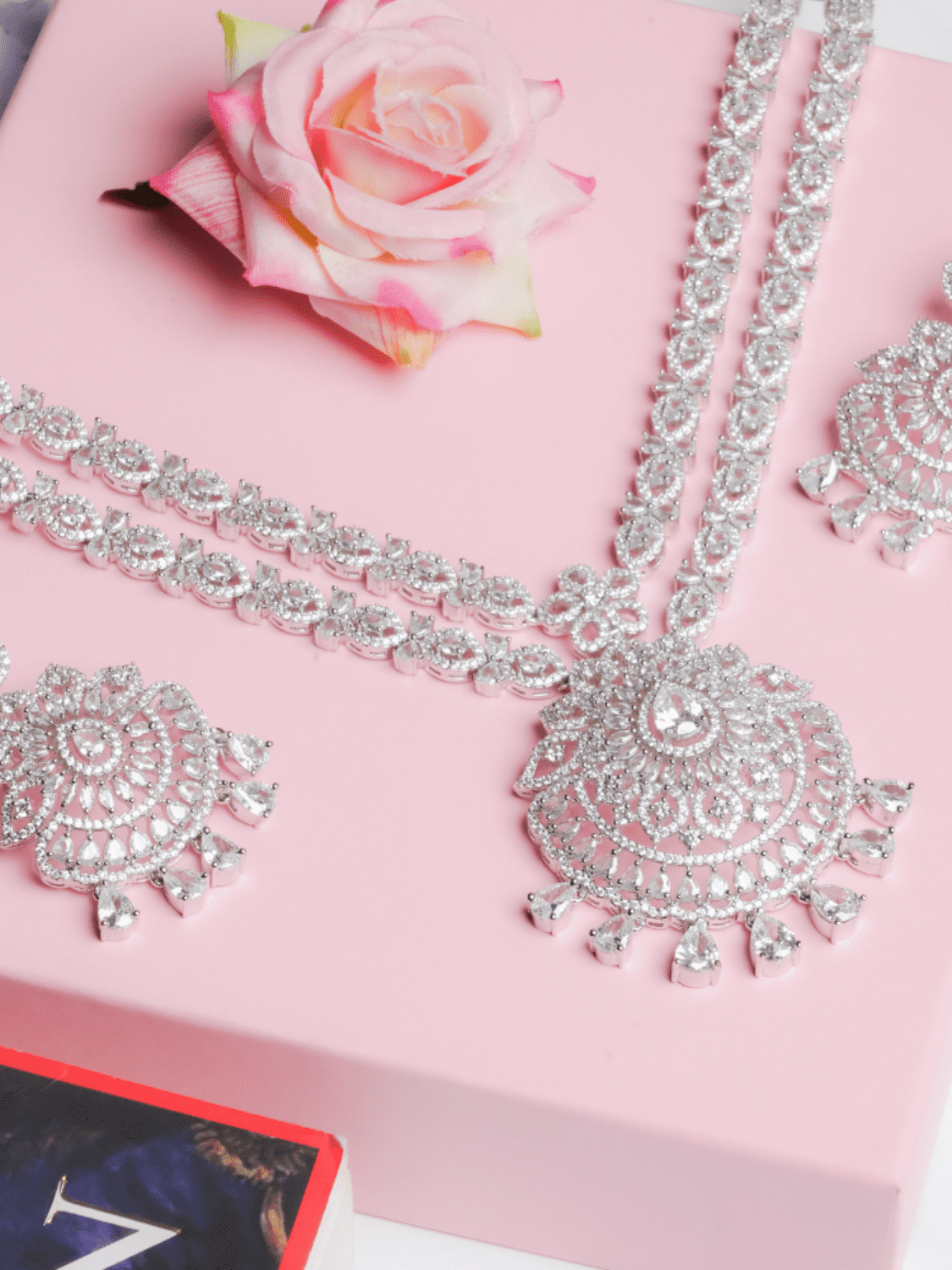 Royal American Diamonds Necklace With Earrings (Set) - QUEENS JEWELS